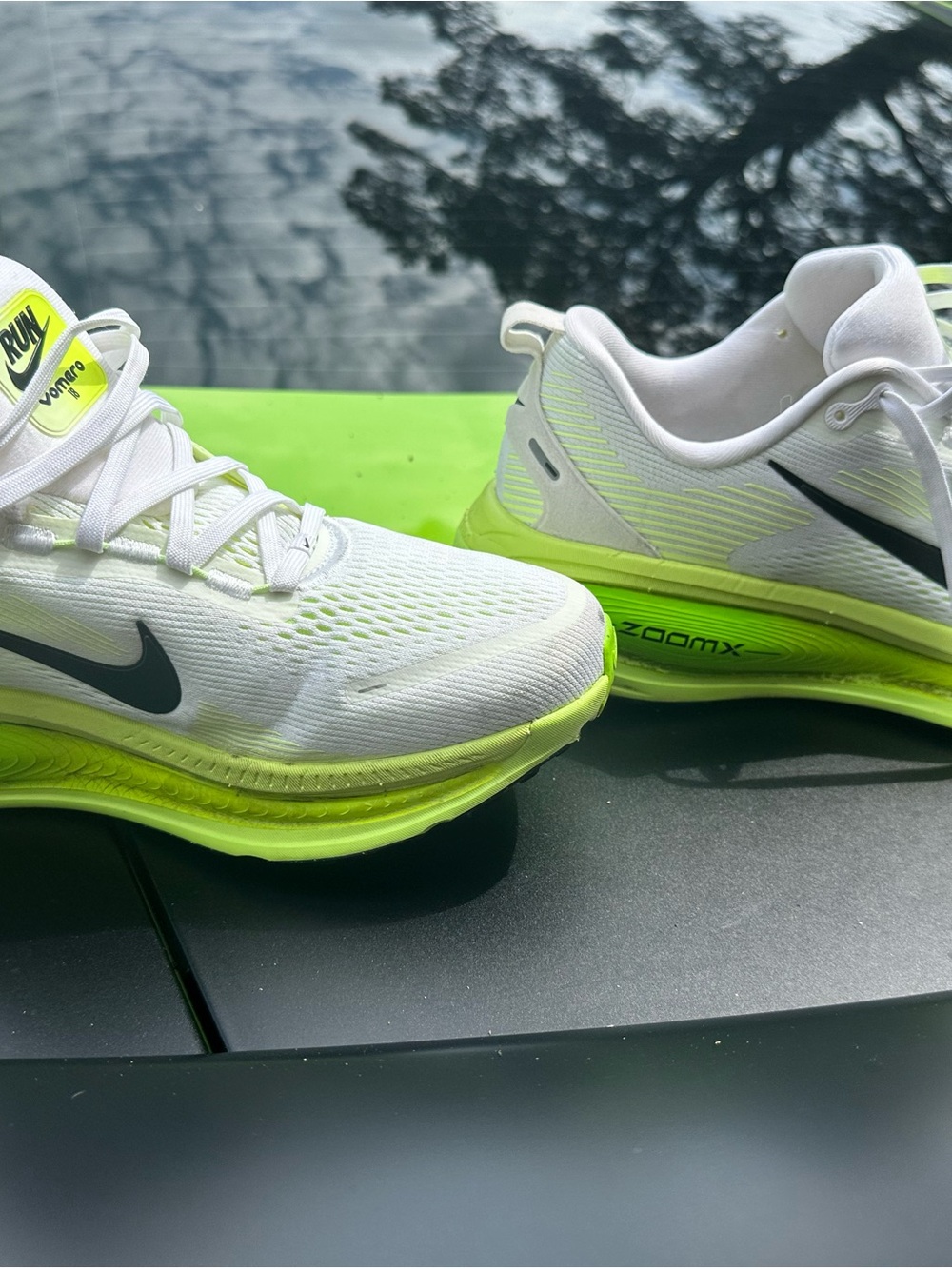 Nike Men’s White and Neon Green ZoomX Running Shoes